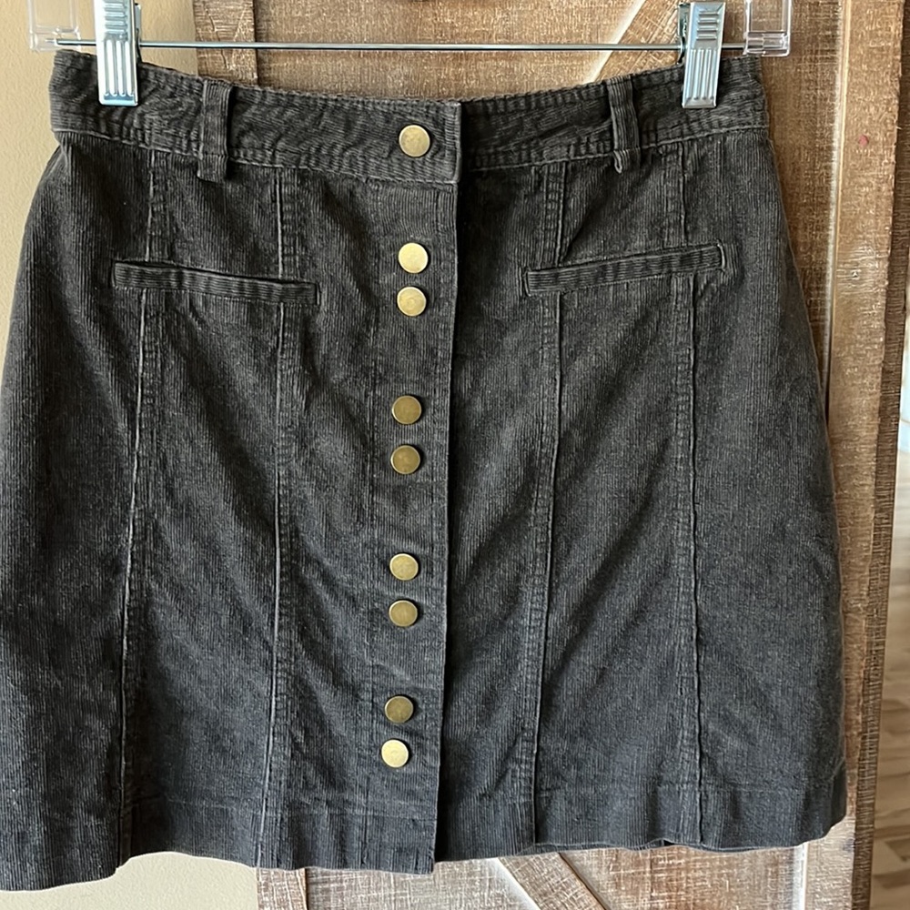 Corduroy Skirt Western Stretchy Snaps B Original Boutique Womens Small Comfy